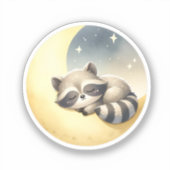 月にかわいいウッドランドのアニマルキッズ シール (正面)