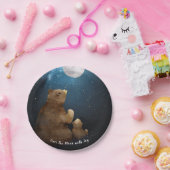 月にかわいいクマ ペーパープレート (パーティー)