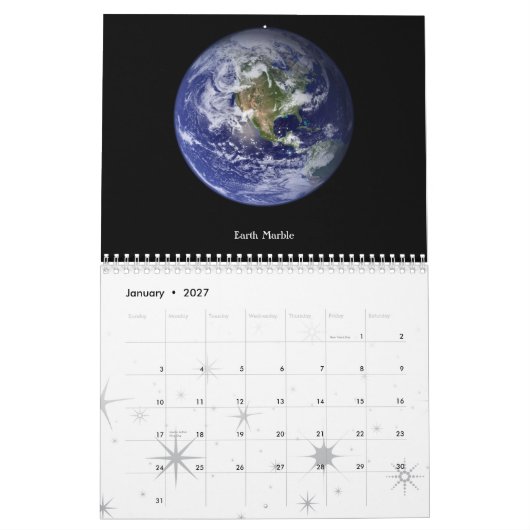 月にそして星の中で私を飛ばして下さい カレンダー (1月 2027)