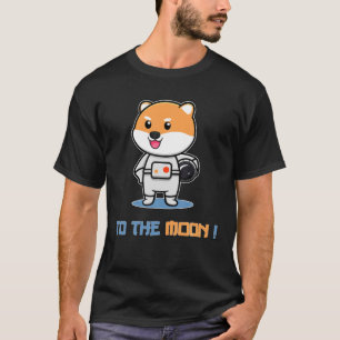 月にシブ($S):柴犬コインSHIBAトークンクリップ Tシャツ