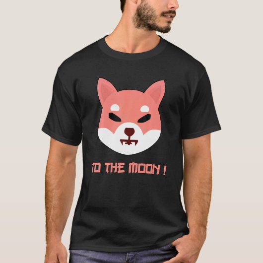 月にシブ($S):柴犬コインSHIBAトークンクリップ Tシャツ (正面)