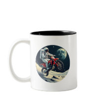 月にモトクロスに乗る宇宙飛行士