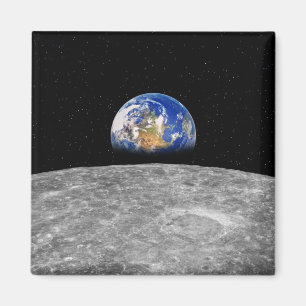 月に上がる惑星の地球 マグネット