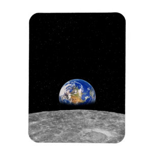 月に上がる惑星の地球 マグネット