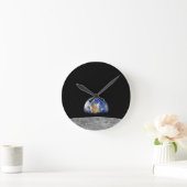 月に上がる惑星の地球 ラウンド壁時計 (ホーム)