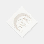 月に中立な赤ちゃんシャワーの上で スタンダードカクテルナプキン (角)