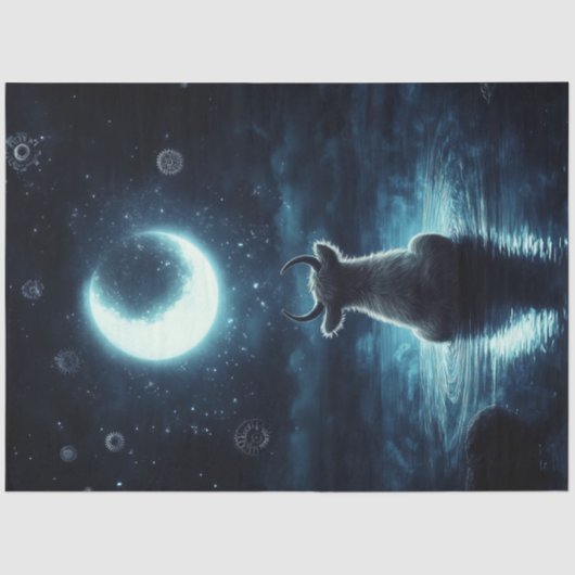 月に主演したデコパージュ神秘ハイランドカウズ 薄葉紙 (正面)