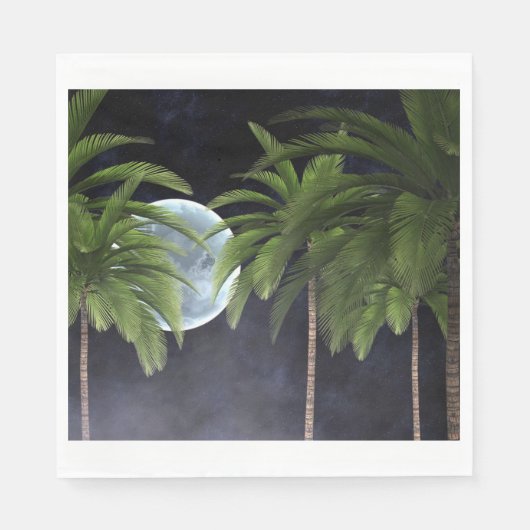 月に向かうヤシの木 スタンダードランチョンナプキン (正面)