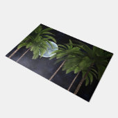 月に向かうヤシの木 ドアマット (アングル)
