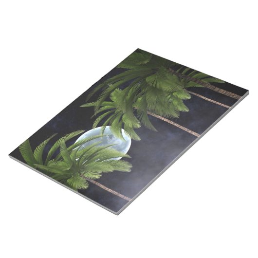 月に向かうヤシの木 ノートパッド (アングル)