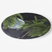 月に向かうヤシの木 ペーパープレート (アングル)