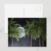 月に向かうヤシの木 ポストカード (正面/裏面)