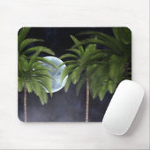 月に向かうヤシの木 マウスパッド (マウス)