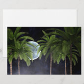 月に向かうヤシの木 便箋 (正面/裏面)