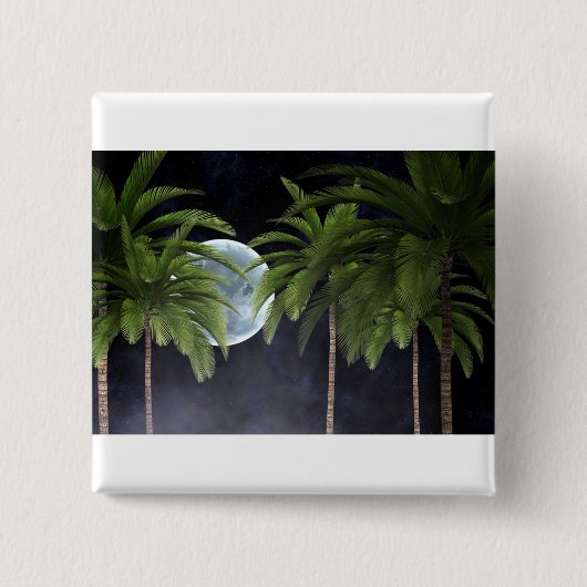 月に向かうヤシの木 缶バッジ (正面)