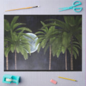 月に向かうヤシの木 薄葉紙 (クラフト)