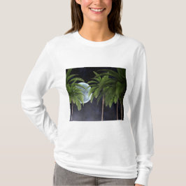 月に向かうヤシの木 Tシャツ