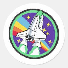 月に向かってロケット ラウンドシール