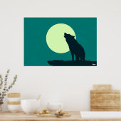 月に向かって吠える ポスター (キッチン)