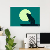 月に向かって吠える ポスター (ホームオフィス)