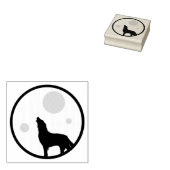 月に向かって吠える ラバースタンプ (押印)