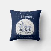 月に向かって行パーソナライズされたく クッション (裏面)