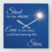 月に向けて撮影 スクエア壁時計 (正面)