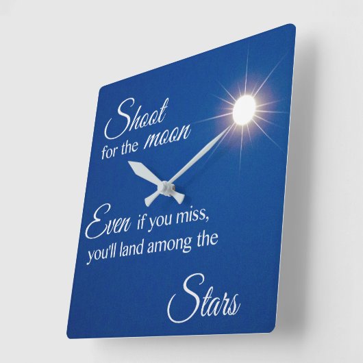 月に向けて撮影 スクエア壁時計 (傾斜)