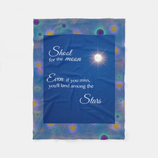 月に向けて撮影 フリースブランケット (正面)