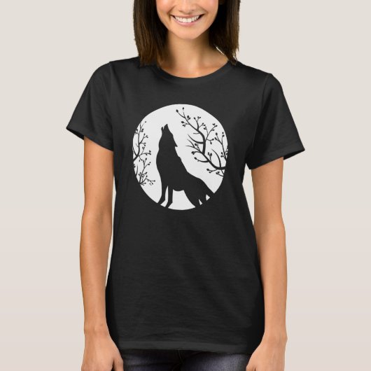 月に吠えるオオカミ ゴス ゴシック ウルフ 2 Tシャツ (正面)