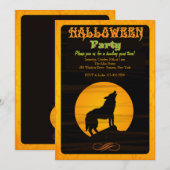 月に吠えるハロウィンパーティー招待状 招待状 (正面/裏面)