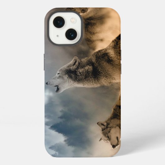 月に吠える狼 iPadケース iPhoneケース (裏面)