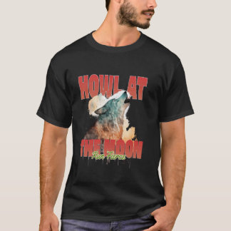 月に吠える 凶暴な狼 Tシャツ