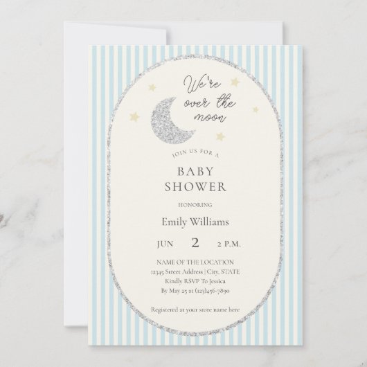 月に夢中 Baby Shower 招待状 (正面)
