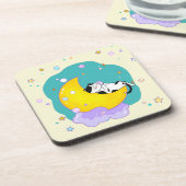 月に寝るかわいいタキシード猫 コースター (左側)