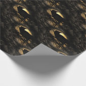 月に対する不気味な彫りのシルエット白熱［赤熱］光を放つ。 ラッピングペーパー (角)