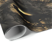 月に対する不気味な彫りのシルエット白熱［赤熱］光を放つ。 ラッピングペーパー (ロールコーナー)