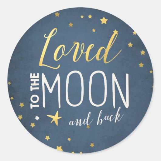 月に封筒用シールステッカー赤ちゃんシャワー ラウンドシール (正面)