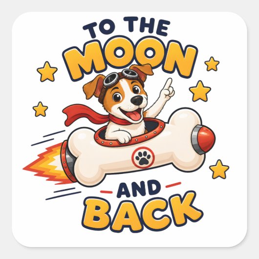 月に帰る犬の宇宙冒険 スクエアシール (正面)