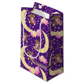 月に座ったかわいいテディベア スモールペーパーバッグ (正面アングル)