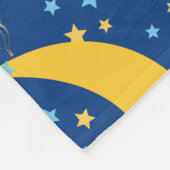 月に座ったかわいいテディベア フリースブランケット (角)