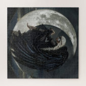 月に座るゴシック様式の天使 ジグソーパズル (横)