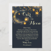 月に当たらない赤んお洒落坊のシャワーを浴びる サンキューカード (正面)