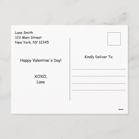 月に愛してるが…バレンタおもしろいンの日 シーズンポストカード (裏面)