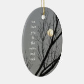 月に愛して下さい及び背部は、メッセージをカスタマイズ セラミックオーナメント (右)