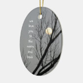 月に愛して下さい及び背部は、メッセージをカスタマイズ セラミックオーナメント (左)