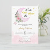 月に愛し、バック赤ちゃんシャワー 招待状 (スタンド正面)