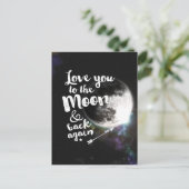 月に愛し、再び戻る・宇宙デザイン ポストカード (スタンド正面)