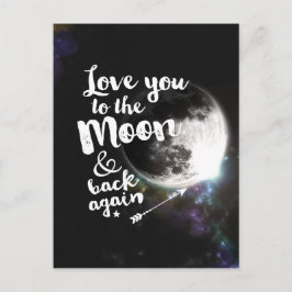 月に愛し、再び戻る・銀河系・アート ポストカード