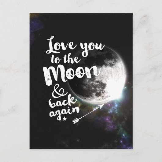 月に愛し、再び戻る・銀河系・アート ポストカード (正面)